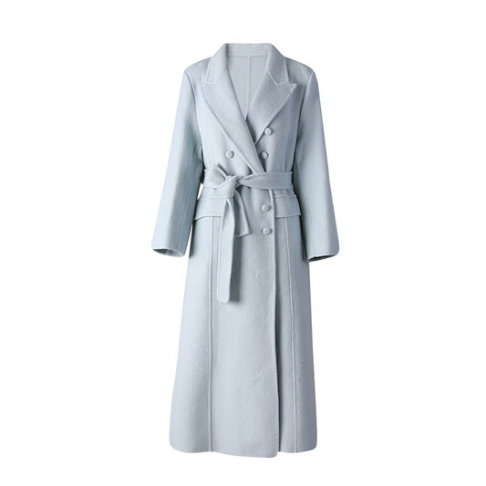 Long Baby Blue Wool Coat