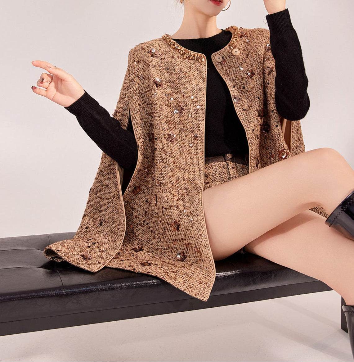 Mocha Mousse Cape Jacket