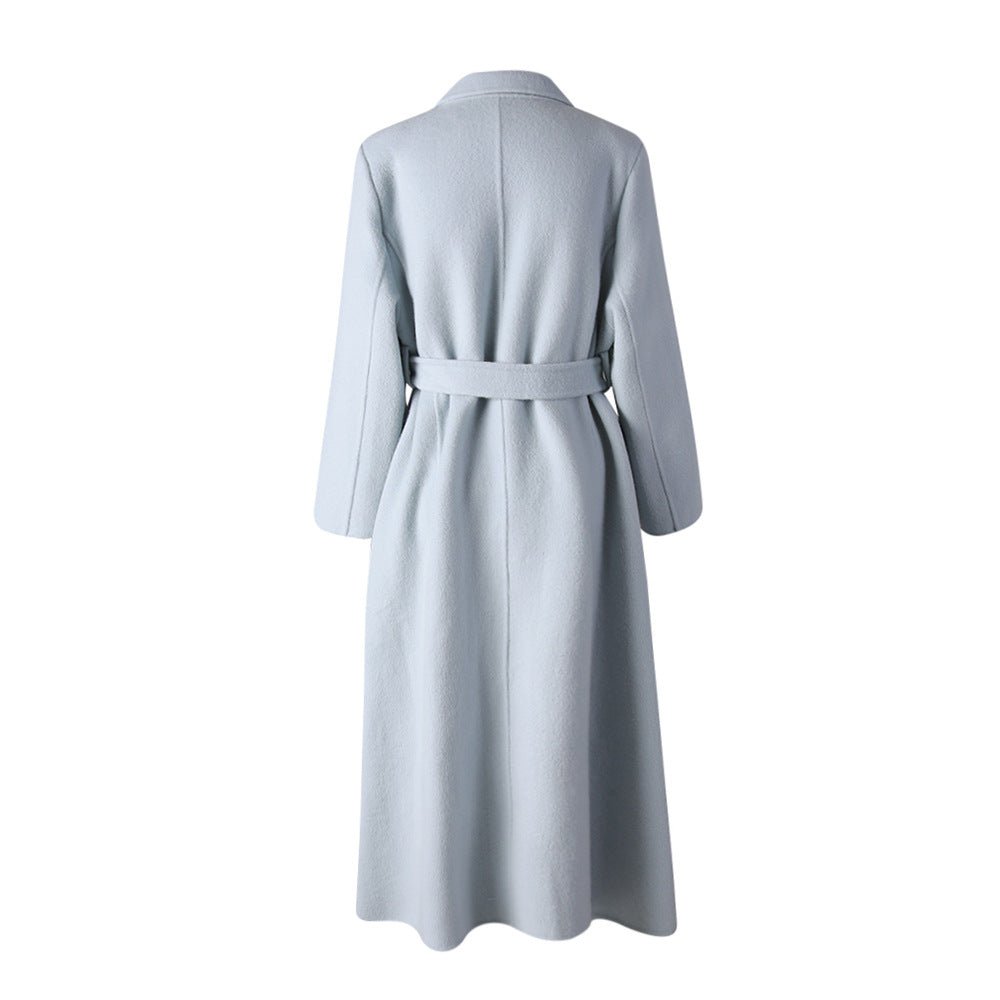 Long Baby Blue Wool Coat