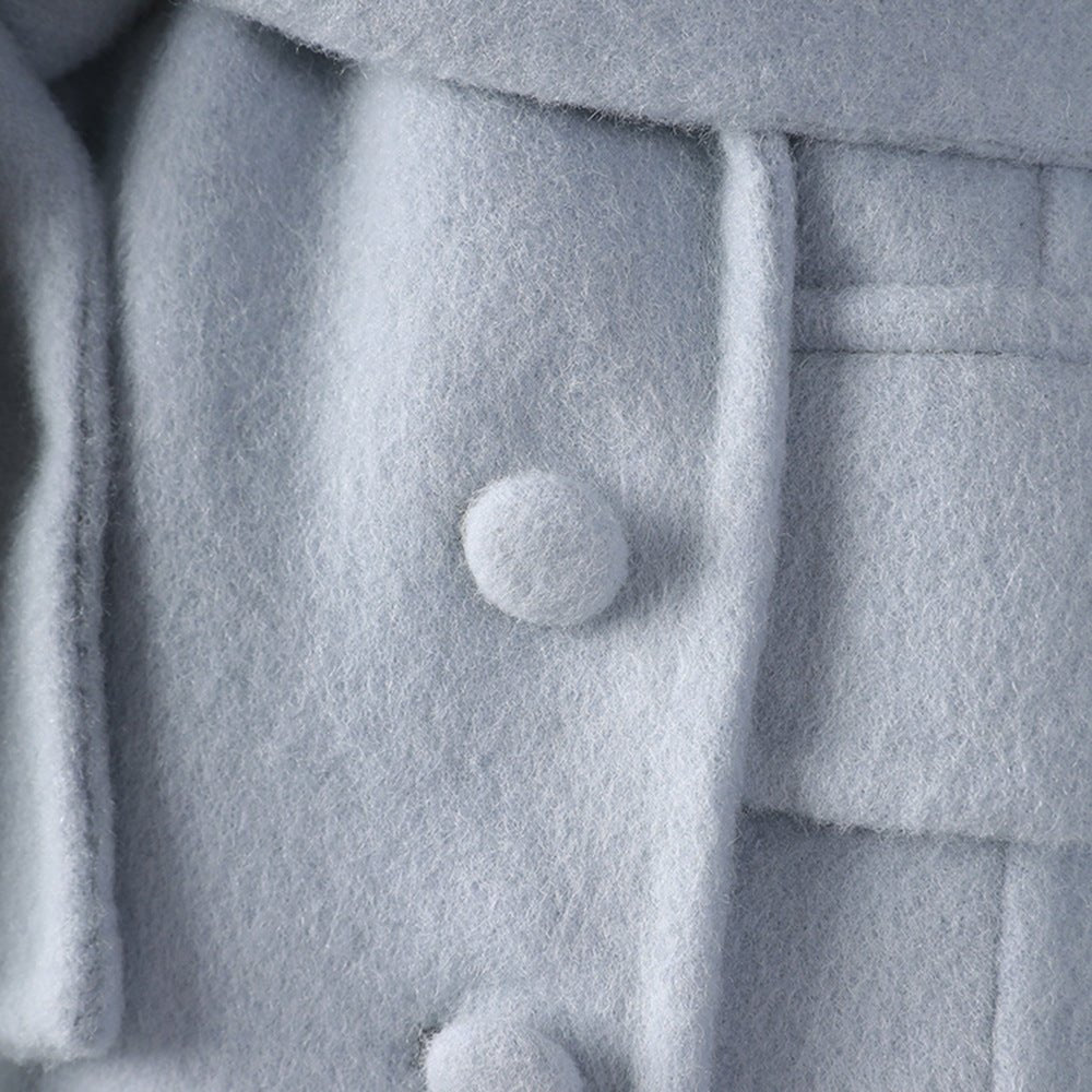 Long Baby Blue Wool Coat