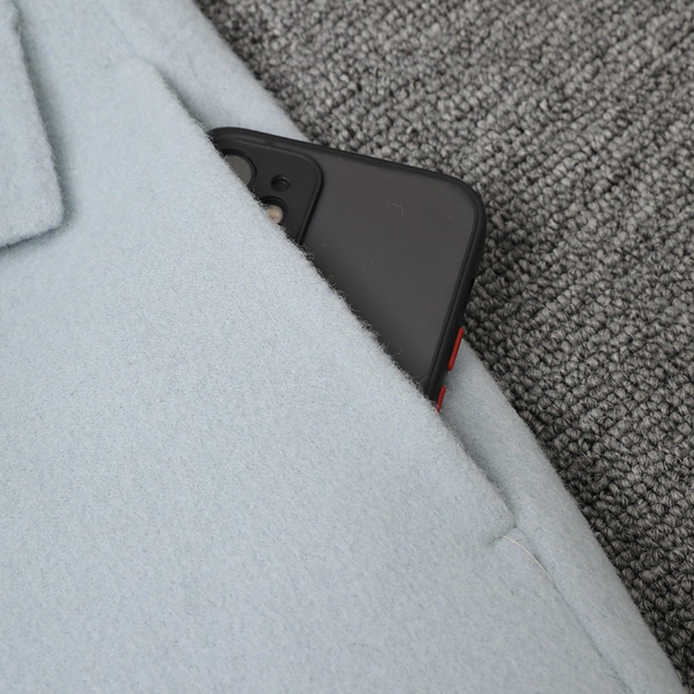 Long Baby Blue Wool Coat