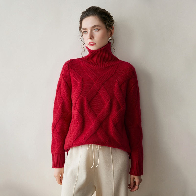 Elaris Cozy High-Neck Cashmere Sweater
